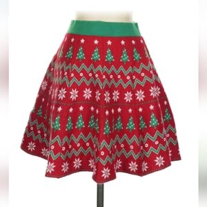 It’s Our Time Holiday Argyle Skirt Size S Excellent